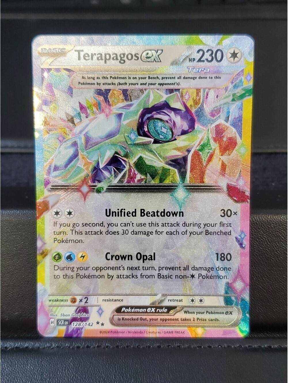Pokémon TCG Terapagos EX 128/142 Double Rare Stellar Crown SCR EN EXCELLENT